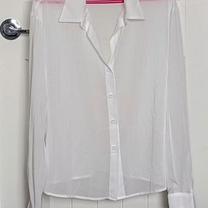 Sheer button-up blouse